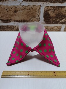 猫 首輪 付け襟 水玉 ピンク