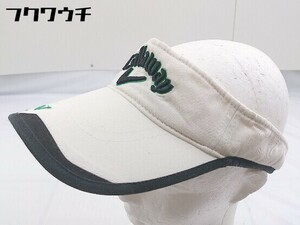 ◇ CALLAWAY キャロウェイ 刺繍 ロゴ スナップバック サンバイザー 帽子 ホワイト サイズフリー(57-59㎝) メンズ