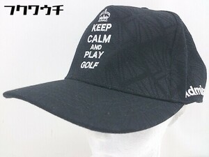 ◇ Admiral GOLF アドミラル 総柄 刺繍 スナップバック キャップ 帽子 ブラック サイズフリー 58㎝ メンズ
