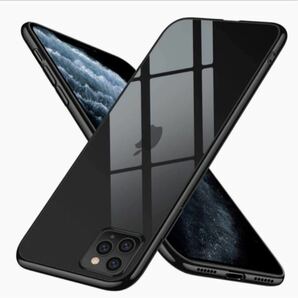 iPhone11 Pro ケース クリア スリム tpu 透明 ストラップホール付き 耐衝撃 Qi充電対応 5.8インチ ブラック