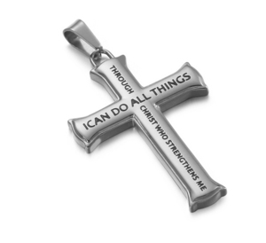 PW 62016 精良SUS316L製 I can do all things through Him who strengthens me ペンダント 条件付送料無料