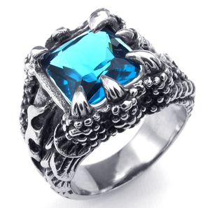 PW 23753 高品質チタンとステンレス ブルー宝石　指輪 23753 条件付送料無料