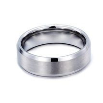 PW 60502 高品質タングステン シンプル 銀色 サイドカット 指輪 条件付送料無料_画像2