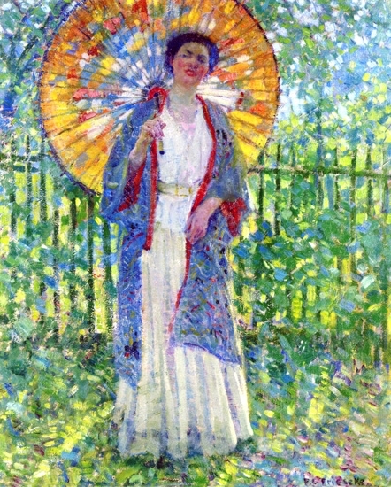 Cherry Blossoms フリージキー Frederick Carl Frieseke 手描き油絵