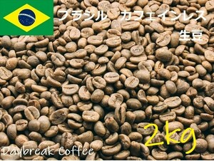 コーヒー生豆　カフェインレス　デカフェ　ブラジル 2kｇ 送料無料　グリーンビーンズ