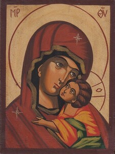 生神女マリヤ / 聖母マリア /ブルガリア手描きイコン/キリスト教/東方正教会/ネセバル教会16世紀複製 美術品,絵画,その他