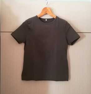  Muji Ryohin stretch short sleeves T-shirt dark brown short sleeves T-shirt lady's M size corresponding 