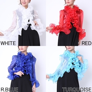  new goods * free shipping * frill enough auger nji- bolero Mai pcs .. party. center exhibition is white silver. 