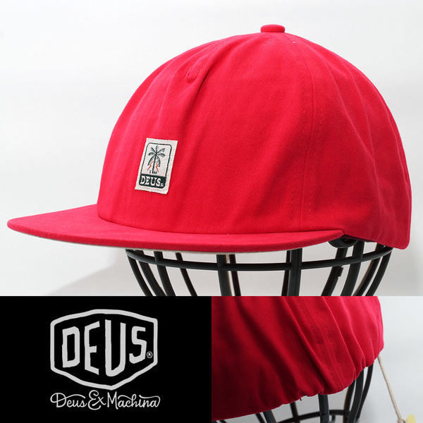 平ツバキャップ 帽子 メンズ デウス エクス マキナ Deus Ex Machina Gimenez 5 Panel Cap レッド系 DMS87677-CHI ストレッチキャップ