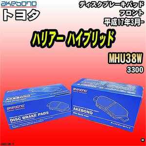 ブレーキパッド トヨタ ハリアー ハイブリッド MHU38W 平成17年3月- フロント 曙ブレーキ AN-687WK