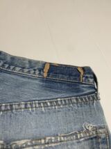 1970's ヴィンテージ LEVI'S リーバイス　501 66前期　濃淡色落ちデニム　ハードクラッシュ&ハードリペアジーンズ　パンツ約80cm_画像10