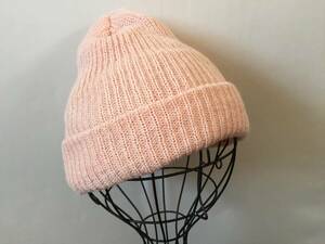 ★USA製★ニュアンスカラーが可愛いピンクのアクリルニット帽★10367