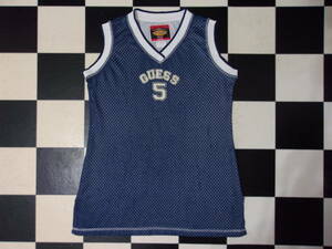 90's GUESS майка S 90 годы USA производства Guess сетка спорт одежда tops Old Vintage б/у одежда Street серия 