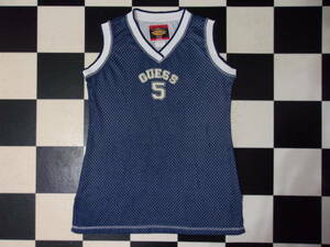 90's GUESS タンクトップ S 90年代 USA製 ゲス メッシュ スポーツウェア トップス Old Vintage 古着 ストリート系