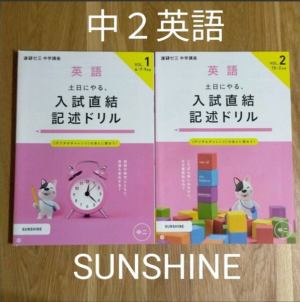 未使用☆進研ゼミ　中２　英語　入試直結記述ドリル　一年分　ハイレベル　チャレンジ　問題集　高校入試　長文読解　作文