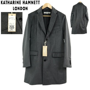 【S1762】【新品】【定価49,500円】KATHARINE HAMNETT LONDON キャサリンハムネットロンドン チェスターコート ウールコート サイズS