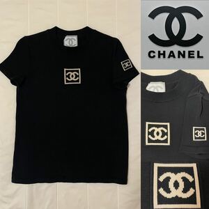 CHANEL シャネル スポーツライン ココマーク 半袖 ニット トップス ブラック