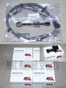 車両配線無加工 BCNR33 260RS パワトラレス フルセット MIL配線 コイルハーネス変換アダプター&日立製新品コイル&コイルハーネス RB26 GT-R