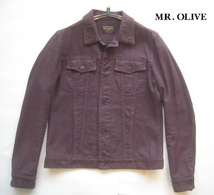 美品!!ミスターオリーブ Mr.OLIVE*後染め加工 Gジャン型コットンジャケット M 茶 ブラウン 日本製_画像1