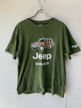 【人気】絶版　UNIQLO/ユニクロ　Jeep　ジープ　シャツ　メンズ　Lサイズ　緑／グリーン　アメ車　クロカン　（K729）_画像1