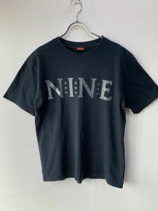 【人気】NINE　RULAZ　LINE/ナインルーラーズ　ライン　Tシャツ　メンズ　Mサイズ　黒／ブラック　NRL　レゲエ　K840