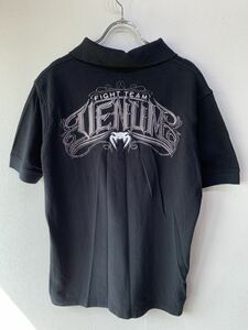 【人気】VENUM　ベナム　ポロシャツ　メンズ　XL　サイズ　黒／ブラック　大きいサイズ　ビッグロゴ　ヴェナム　K842