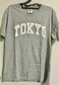 TOKYO（トーキョー）JAPAN（ジャパン）Tシャツ★グレー★半袖★アップリケ 新品タグ付き Mサイズ　メンズ　ワッペン　