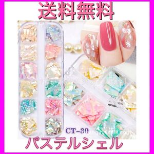 12色セット ネイル ハンドメイド パーツ 素材 シェルフレーク ネイルアート 付け爪