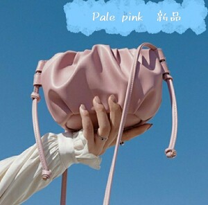 【限定SALE】大人気!ペールピンク ミニ ショルダーバッグ ギャザー デザイン