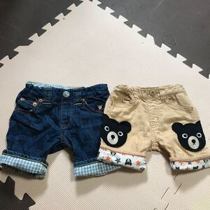 ミキハウスダブルビー ハーフパンツ セット デニムショートパンツ ハーフパンツ 半ズボン ミキハウス ショートパンツ