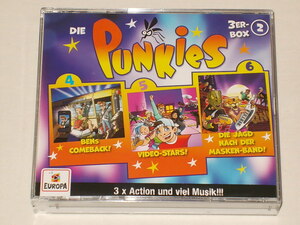 CD3枚組 DIE PUNKIES: 3ER-BOX 2/FOLGE 4,5,6 BENS COMEBACK! VIDEO-STARS! DIE JAGD NACH DER MASKEN-BAND! ドイツ ラジオドラマ