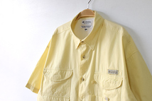 【送料無料】コロンビア PFG アウトドア フィッシングシャツ 半袖シャツ メンズXL 黄色 Columbia ビッグサイズ USA アメリカ古着 CB0649_画像3