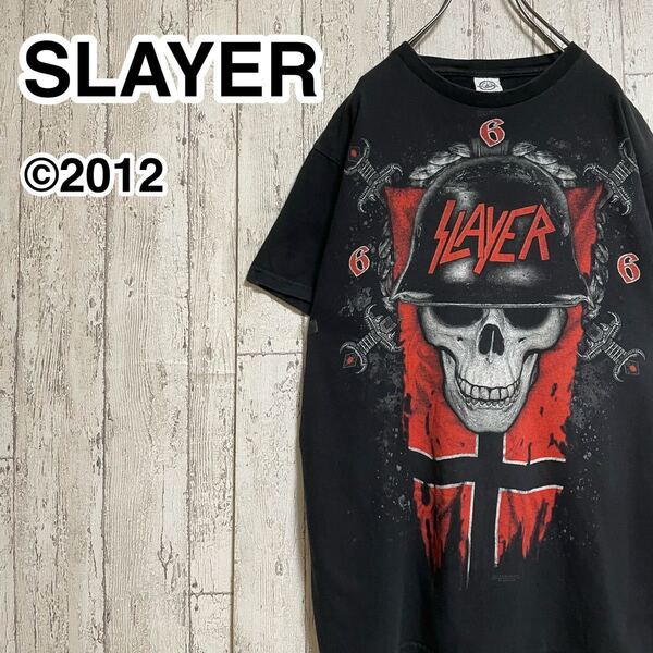 ☆送料無料☆ DELTA デルタ SLAYER スレイヤー 半袖 バンドTシャツ Mサイズ プリント 2012 21-221