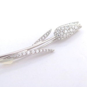 [gimel/gimeru]Pt950 platinum brooch diamond 1.333ct tulip flower flower popular stylish simple [ used ]/10023508