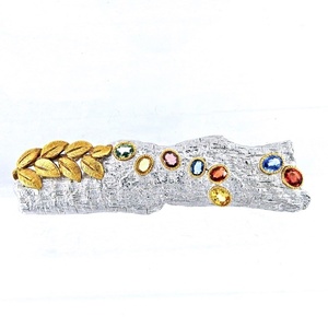 K18WG /K18YG GOLD ★ BROACS TOP ◆ Sapphire 3.50CT сентябрьские камни родовой камень [Используется] /10023598