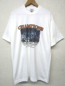 S1368:未使用タグ付き vintage 名古屋グランパス Jリーグ 96 Suntory CUP サッカー 半袖Tシャツ/白/L/サッカー プリントT J.LEAGUE：3