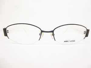 ∞【デッドストック】MUNIC EYEWEAR ミュニックアイウェア 眼鏡 メガネフレーム AE82 52[]18 メタル ナイロール ブラック ホワイト □H8