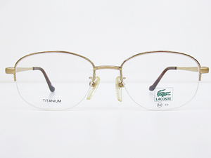 ∞【デッドストック】LACOSTE ラコステ 眼鏡 メガネフレーム CL-6108 52[]18-140 メタル チタン ナイロール ゴールド □H8
