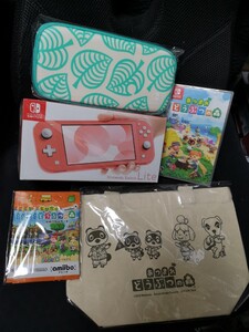 新品、おまけ付き スイッチライト Switch Lite コーラル あつ森ソフト ケース おまけ