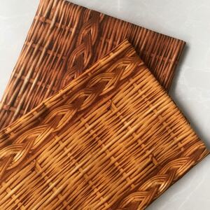 リアルバスケット柄 オックス カゴ柄 2色セット 各108×50 計1m