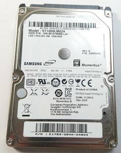 KN304 SAMSUNG ST1000LM024 1TB 2.5インチHDD SATA 使用時間：176時間