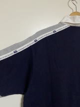 CANTERBURY メンズ 半袖 ポロシャツ ラガーシャツ ネイビー 紺色 グレー ロゴ刺繍 M ライン入り ハーフボタン トップス_画像6