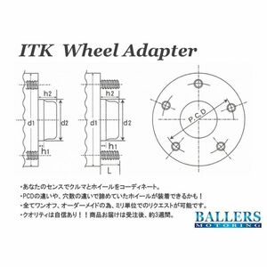 ダッジ Dodge 全車適合 40mm 41mm 42mm 43mm 44mm 45mm 46mm 47mm 48mm 49mm オーダーメイド ホイールスペーサー ITKホイールアダプタ