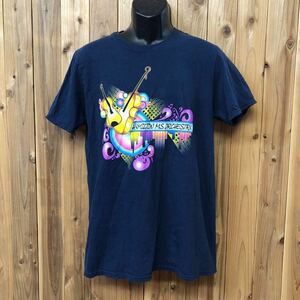 GILDAN／ギルダン メンズ M 半袖Tシャツ トップス プリントTシャツ HAMILTON MS ORCHESTRA バイオリン オーケストラ 紺 アメカジ USA古着