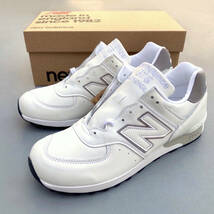 END.購入 UK製 オールレザー NEW BALANCE M576WWL ホワイト×グレー US9.5 27.5cm 限定 イギリス英国製 NB 白 スニーカー MADE IN ENGLAND _画像1