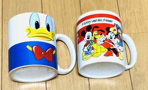 Disney / ディズニー マグカップ 2個セット ヴィンテージ ドナルド ミッキー ミニー グーフィー