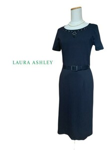 LAURA ASHLEY【ローラアシュレイ】ビジュー付き ソフト ワンピース ７号