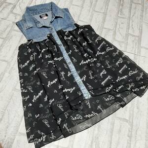  Anap girl ANAP GIRL Denim chiffon unusual material switch no sleeve tunic S