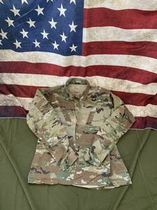 米軍 実物 放出品 スコーピオン 技能章 マルチカム ジャケット シャツ 上着 迷彩 サイズ L-L LARGE ARMY リップストップ 陸軍 コンバット T