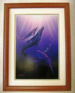 Art hand Auction ◆ラッセン LORDS OF THE SEA (海の貴族)木製額入 即決◆, 美術品, 絵画, その他